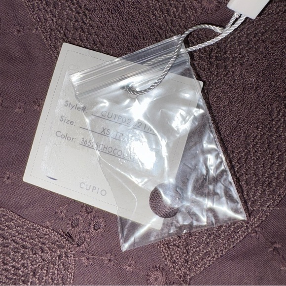 Cupio Chocolate/Plum Mandarin Collar Ruffled Blouse - Picture 4 of 8